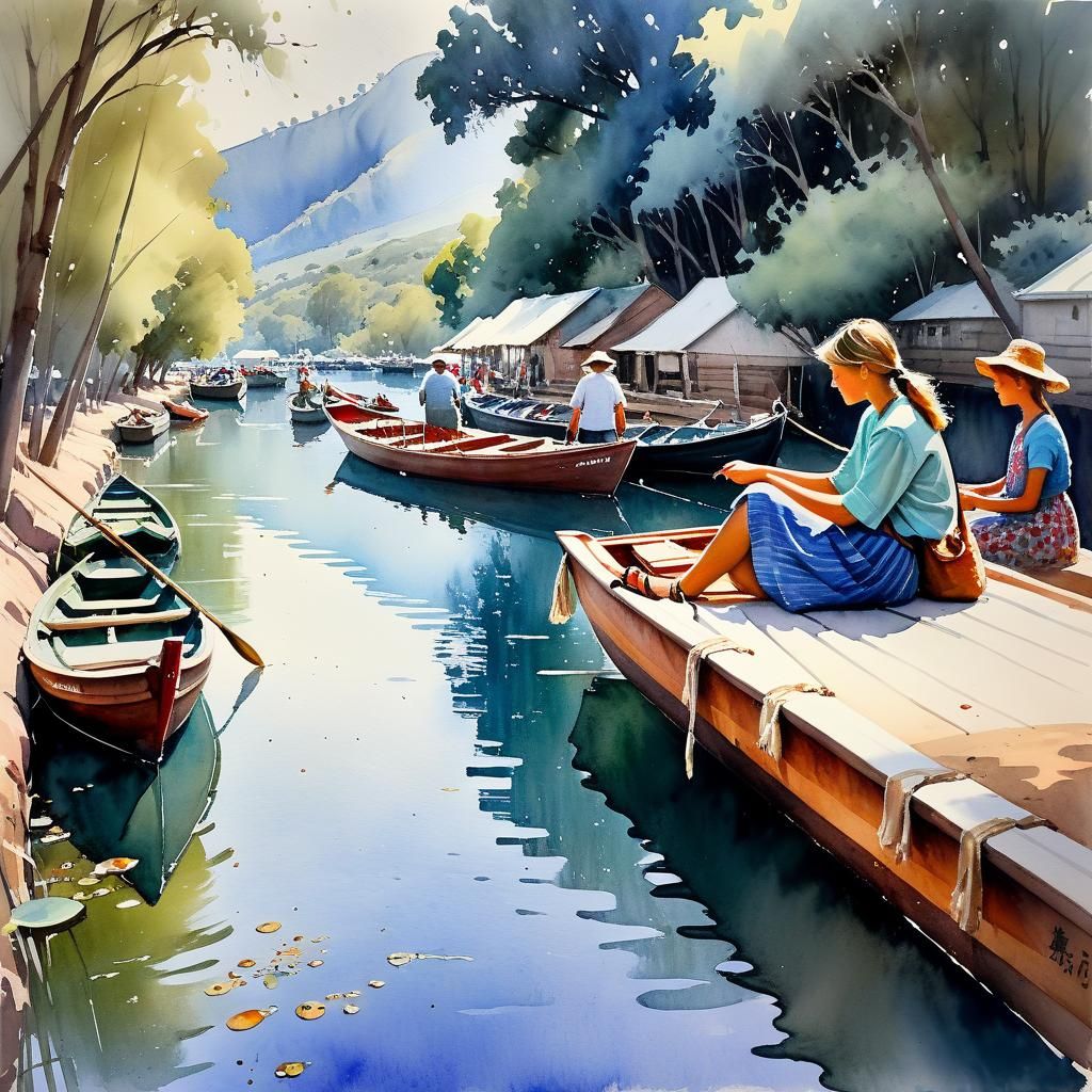 Watercolor Oil Painting in James Gurney Style