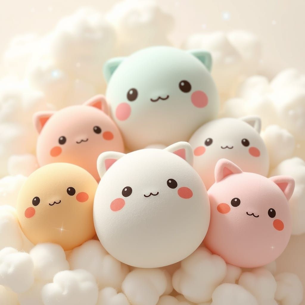 Pastel Squishies in Whimsical Clouds