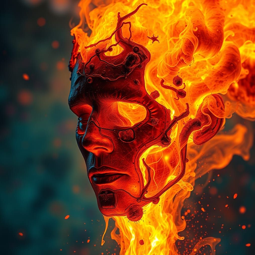 Detailed Pyrolysis Process in Digital Art Style