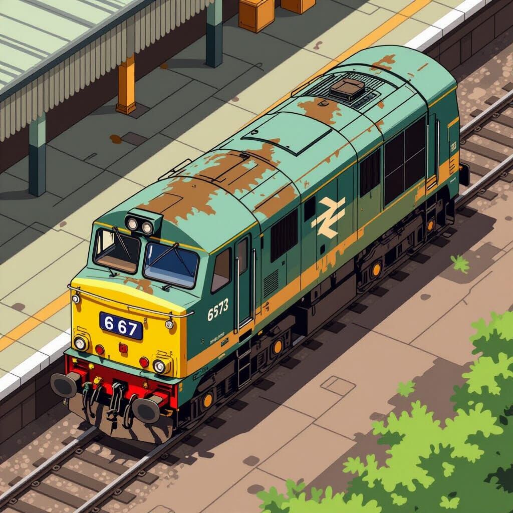 Dilapidated British Rail Class 67 Locomotive Isometric