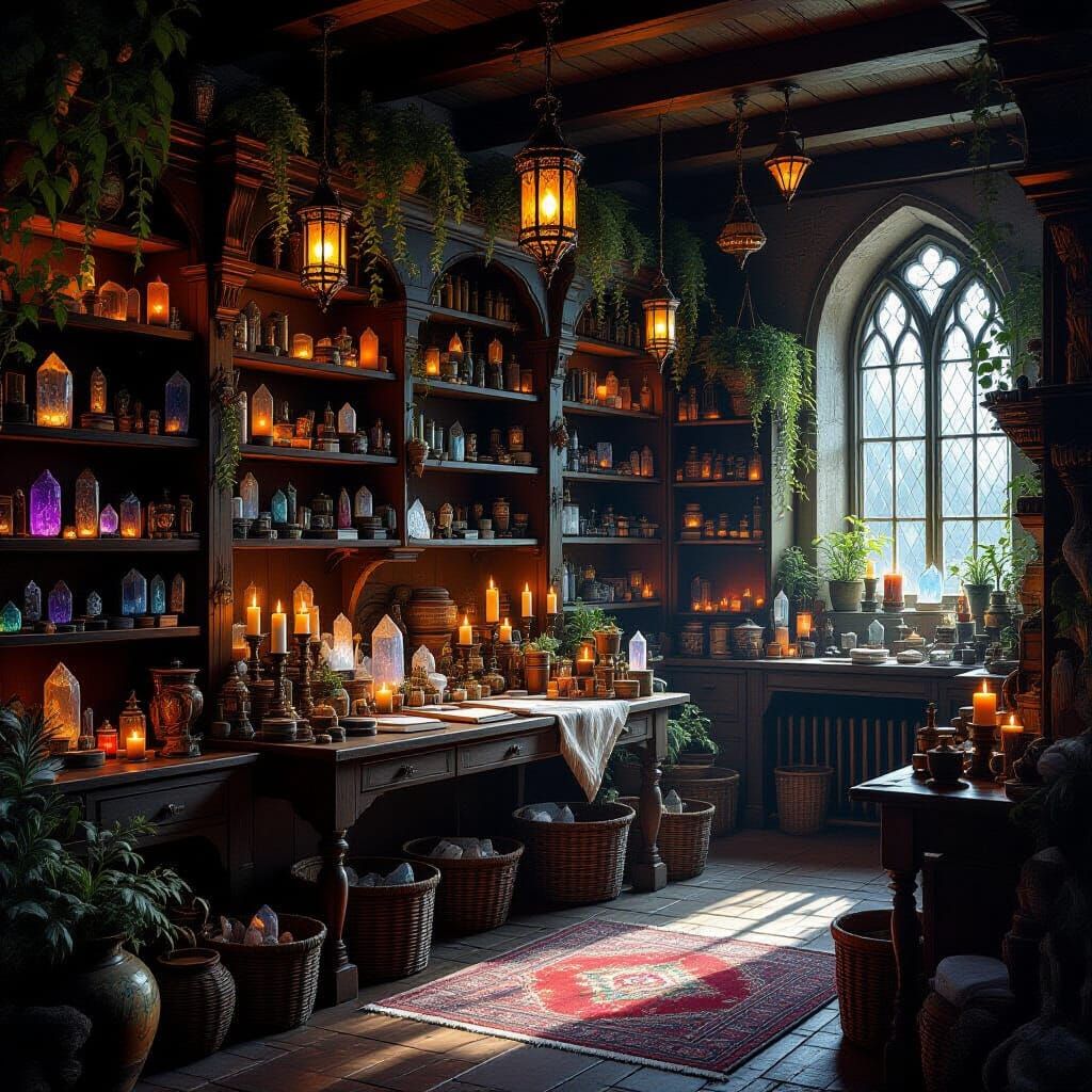 Cozy Ritual Store Filled with Mystical Artifacts