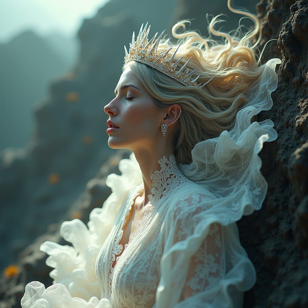 Earth Goddess in Flowing Gown: Digital Art