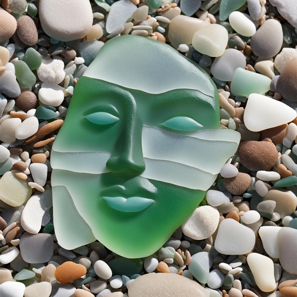 Seaglass Mosaic Portrait