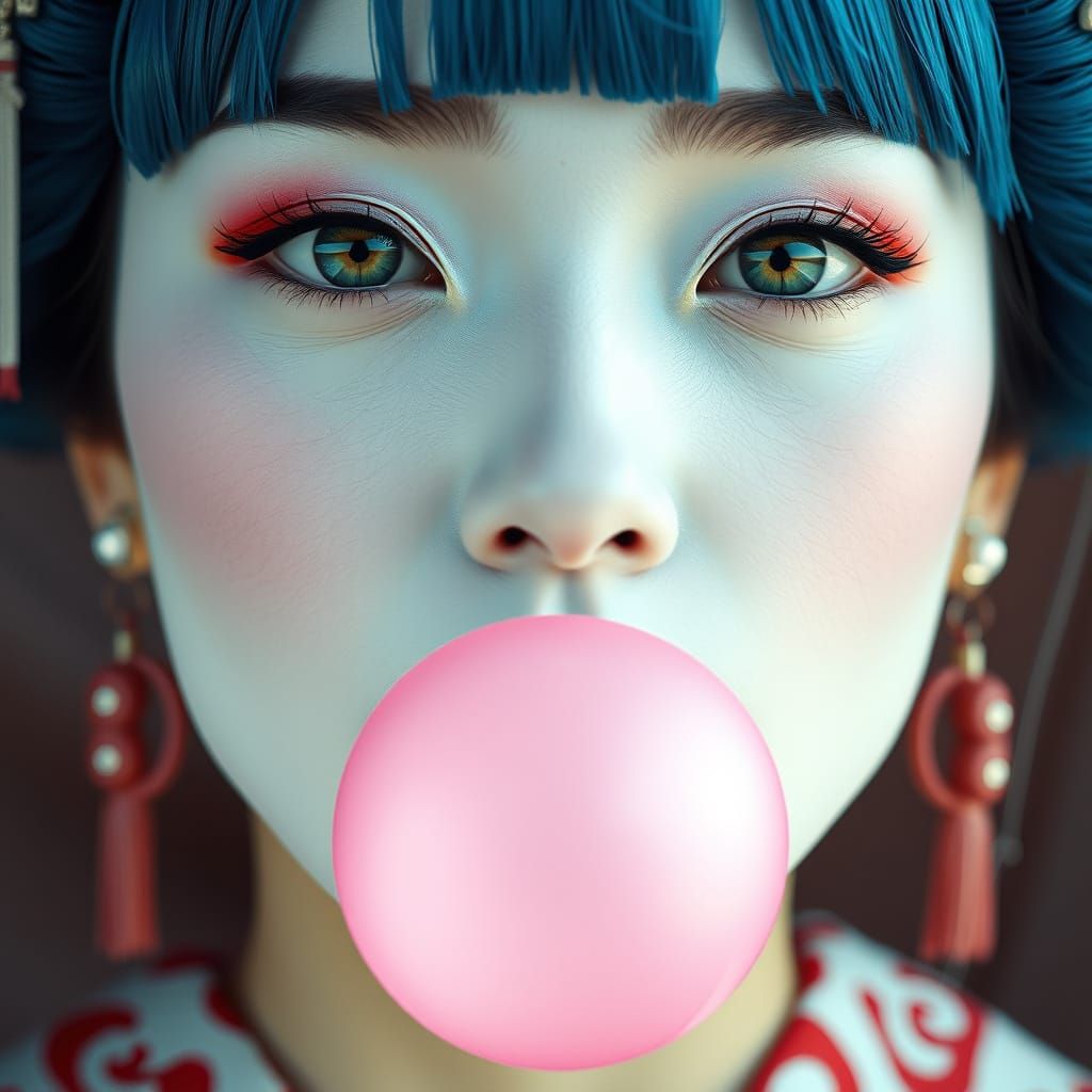 Blowing geisha