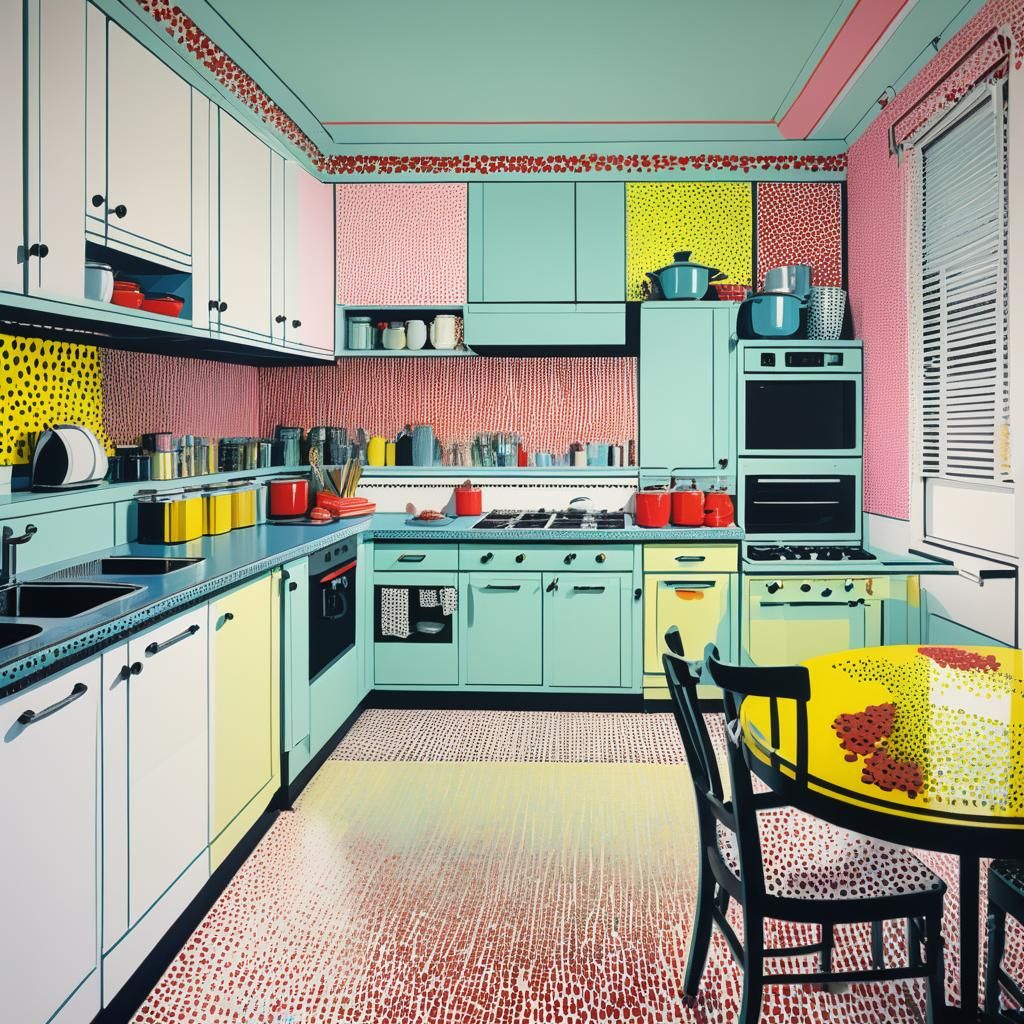 Pop Art Kitchen in Pointillist Style