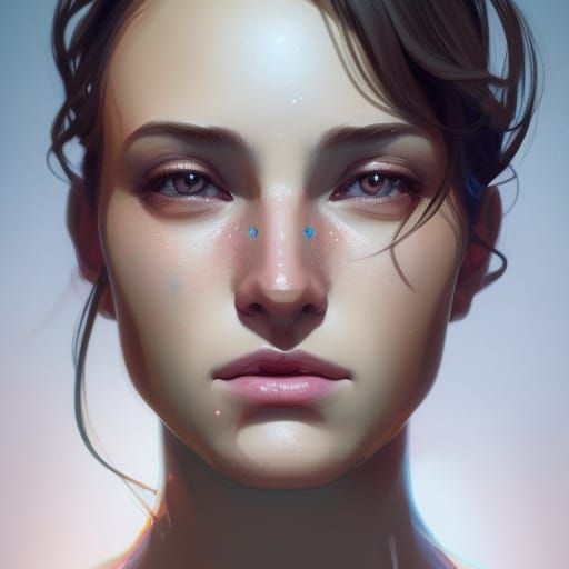 Happy Portrait in Hyperdetailed Art Nouveau Style