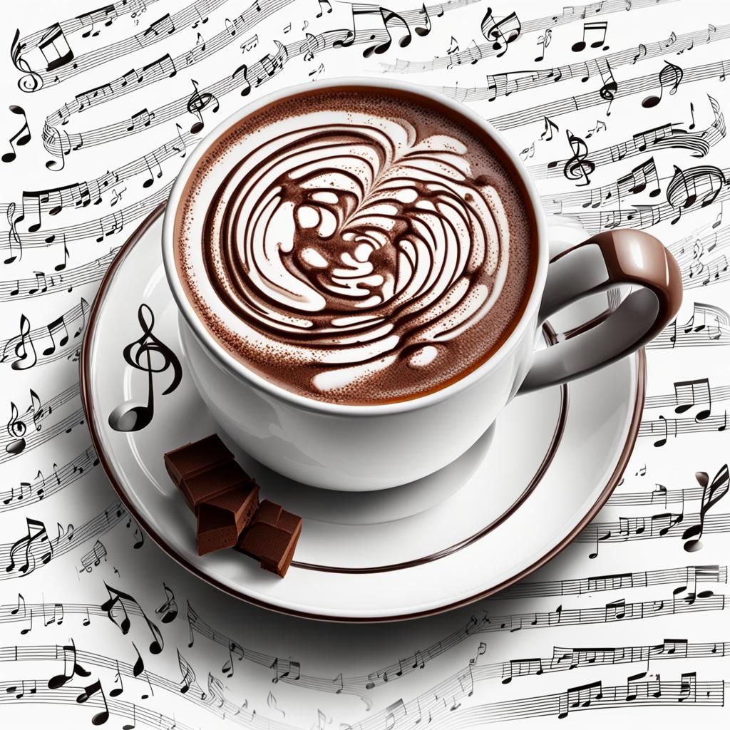 Musical Hot Chocolate Cup: Creative Digital Art