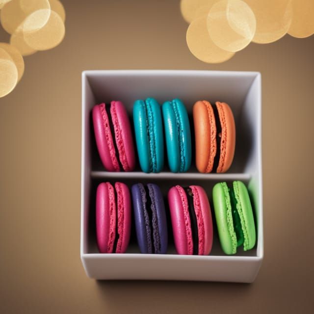 Colorful Macarons in French Restaurant: Photography