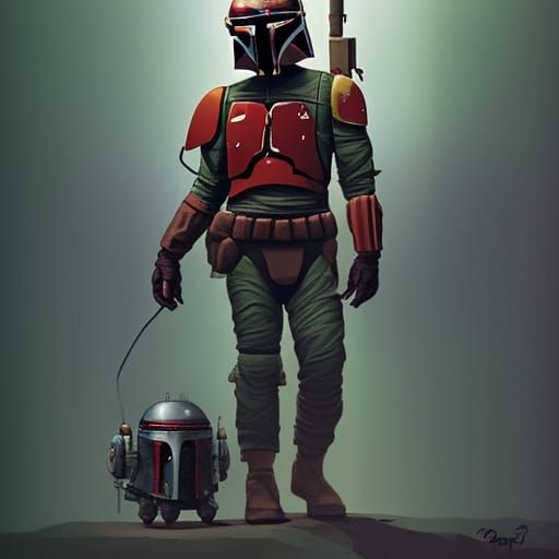 Boba Fett in Calvin and Hobbes Style