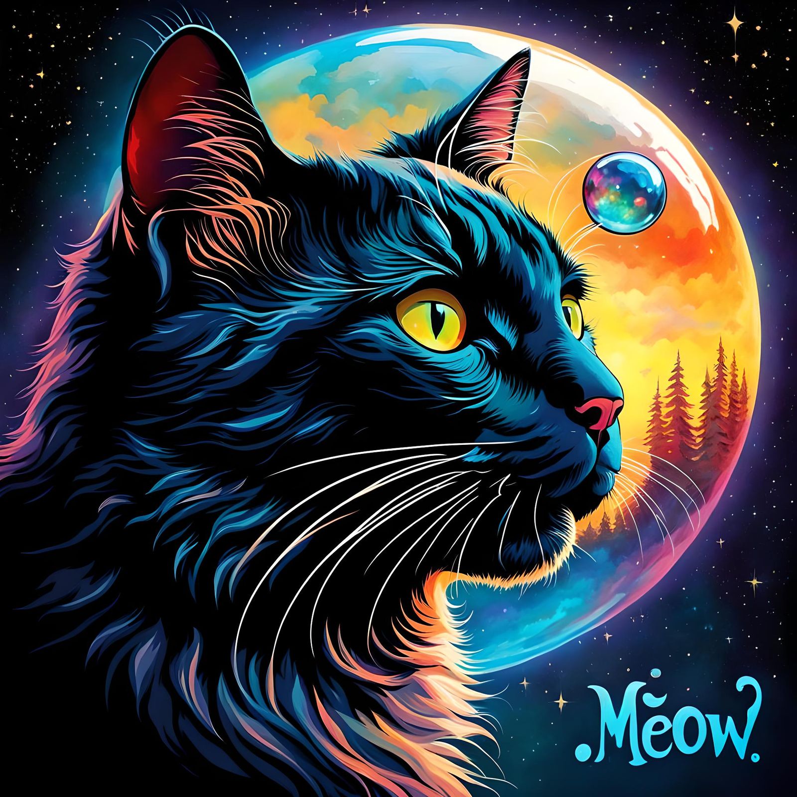 Black Cat's Meow: An Artistic Illustration