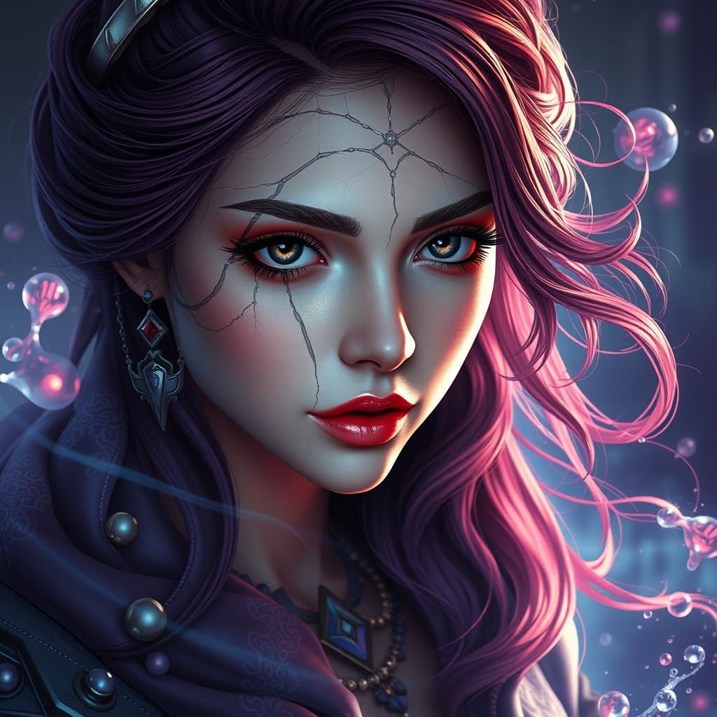 Enchanting Fantasy Queen in Vibrant Realms