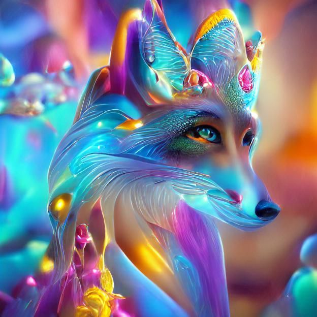 Crystalline Fox: A Hyperrealistic Fantasy Masterpiece