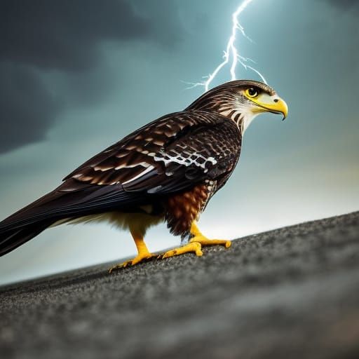 Minimalist Cartoon Falcon Logo in Stormy Aztec Style