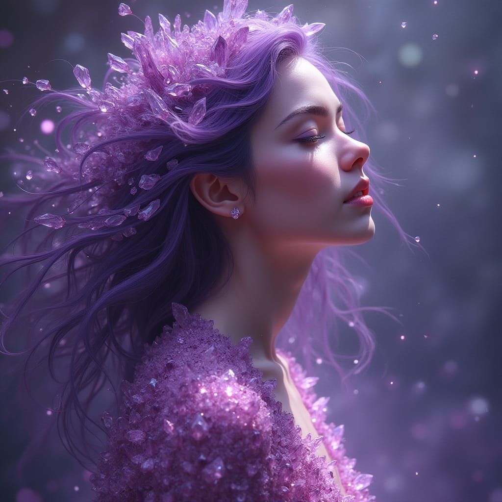 Amethyst Woman in Art Nouveau Style