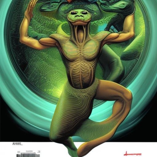 Reptilian Implants Hologram: Comic Book Art