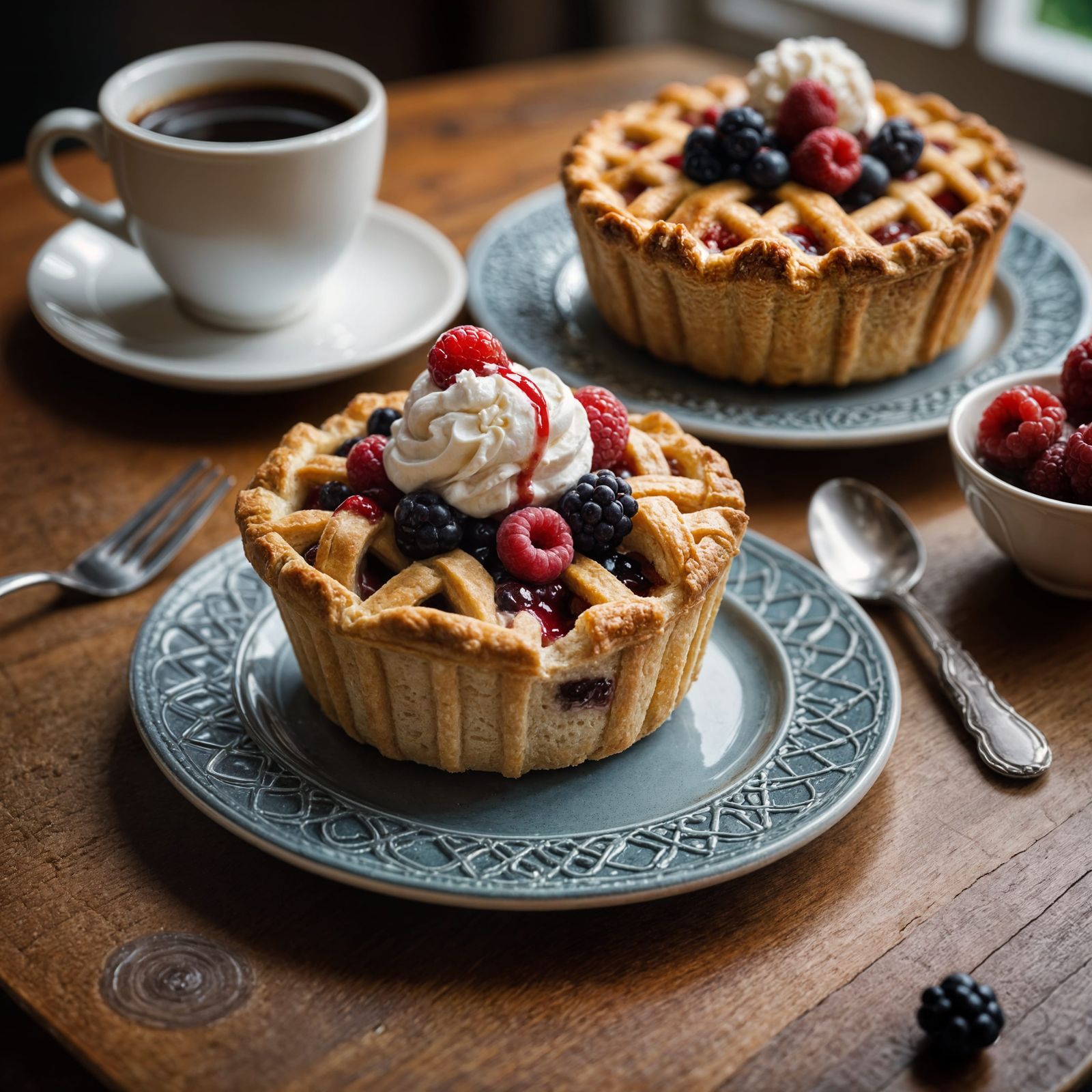 Delicious Berry Pastry Still Life in Warm Colors