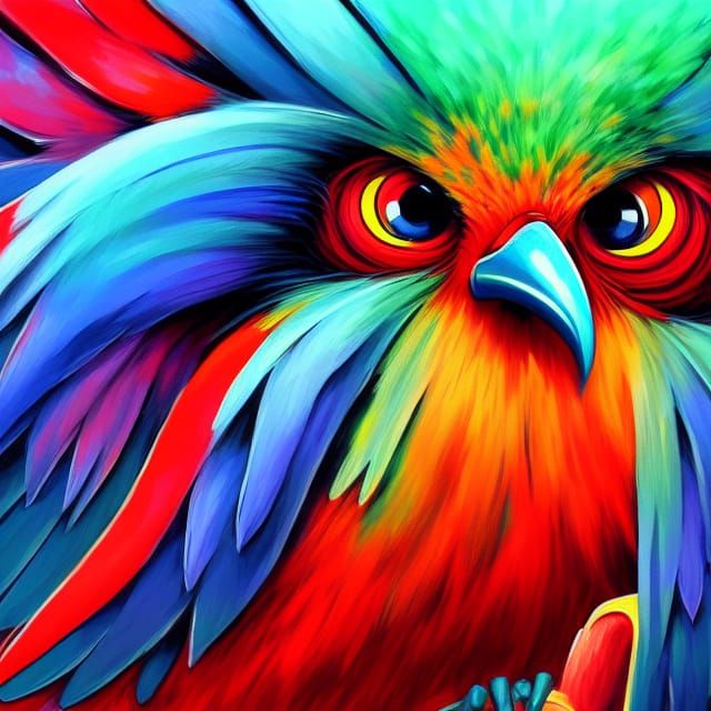 Colorful Monster Bird Concept Art in 8k