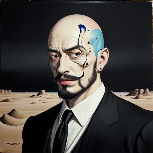 Surreal Portrait in Style of Salvador Dali and Magritte