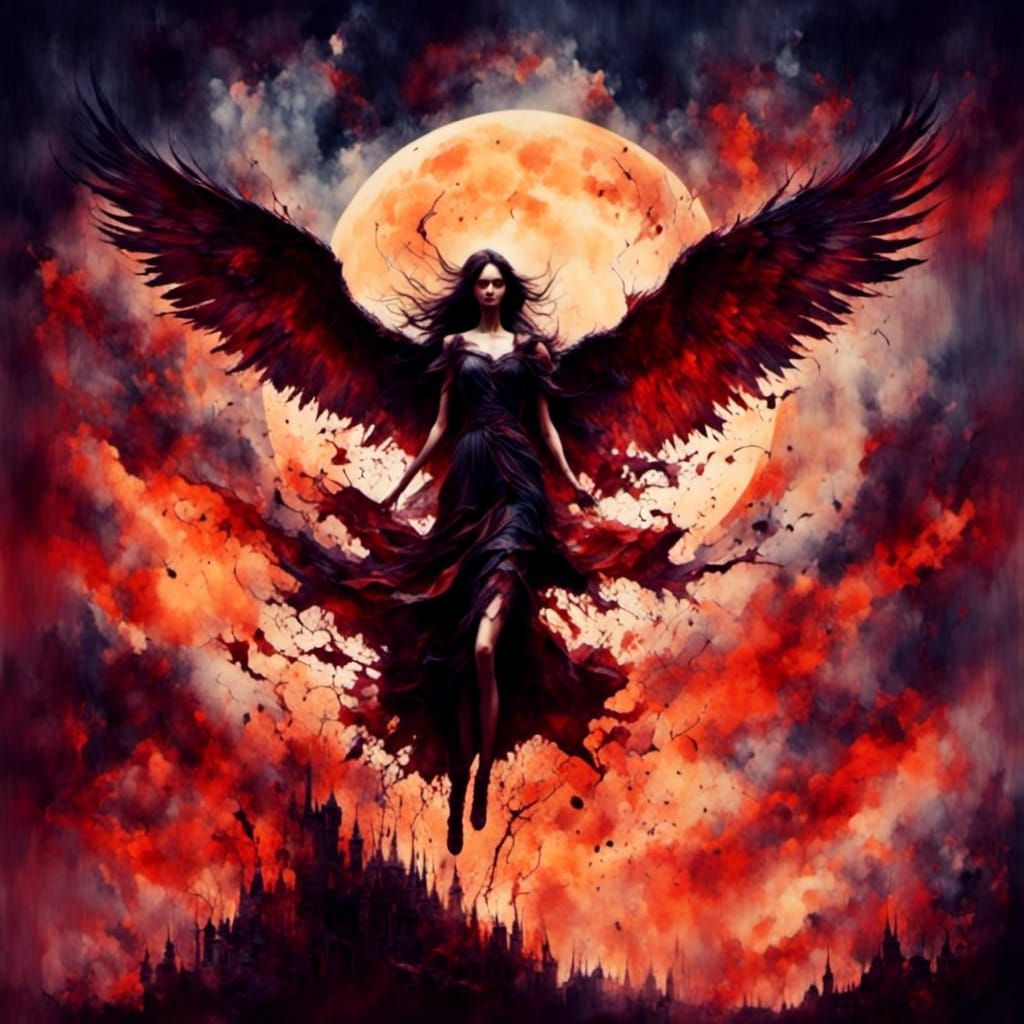 Fallen Angel in Vector Art Style