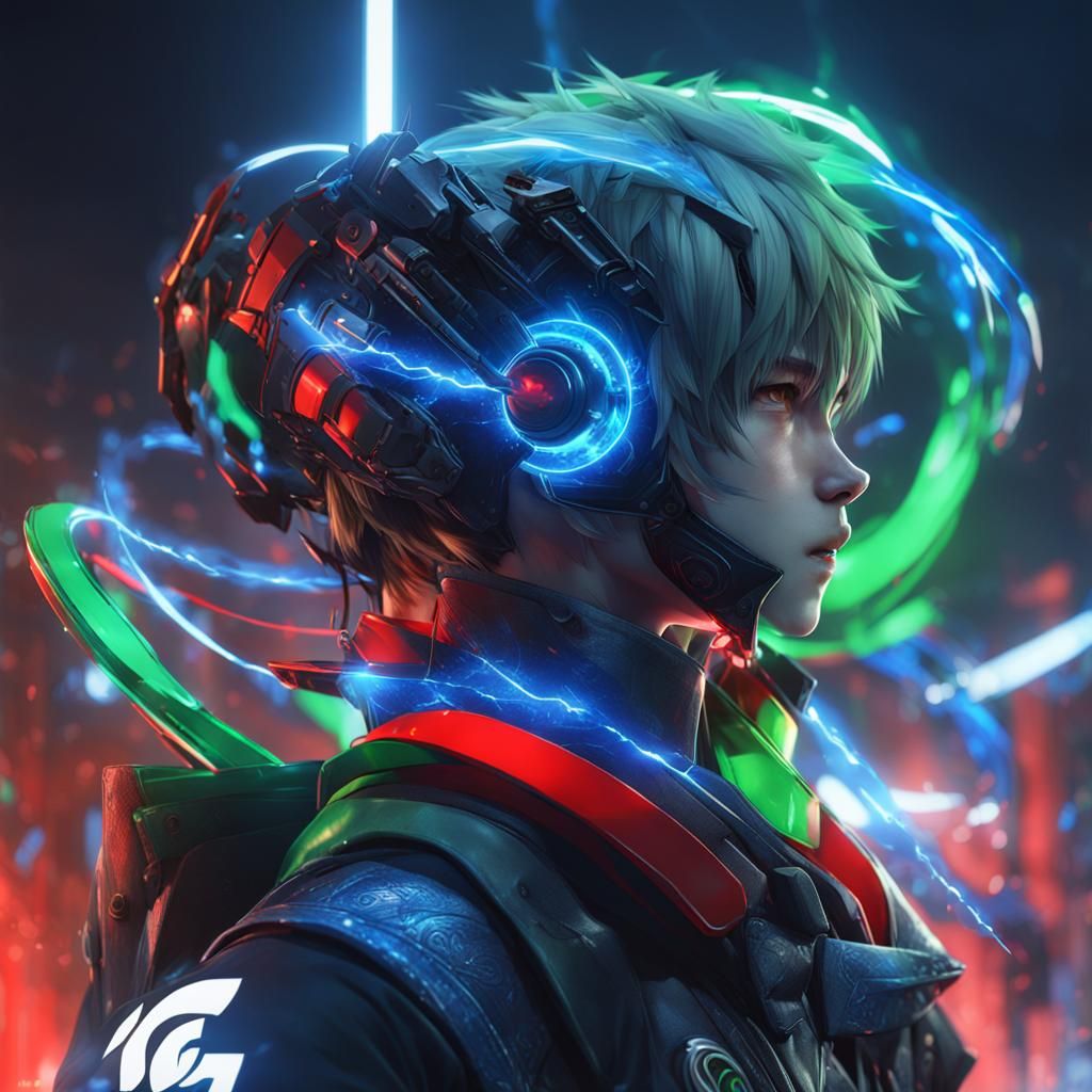 Colorful Energy in 3D Anime Style