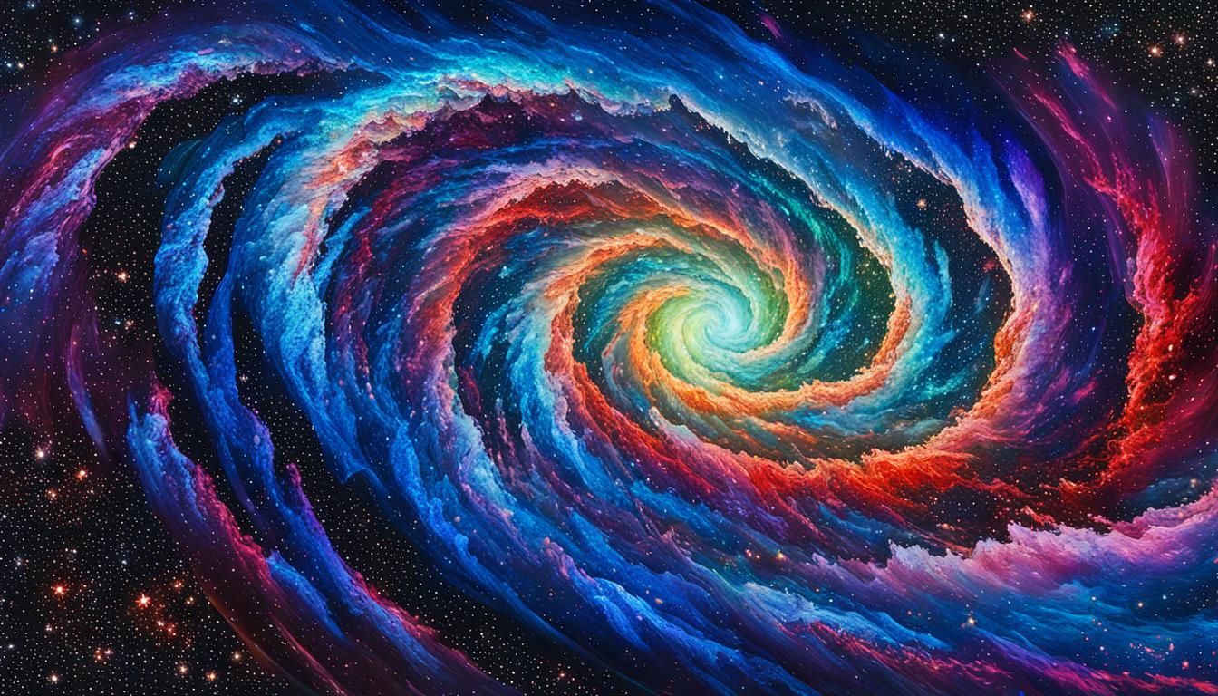 Vibrant Spiral Galaxy in Neo-Impressionist Style