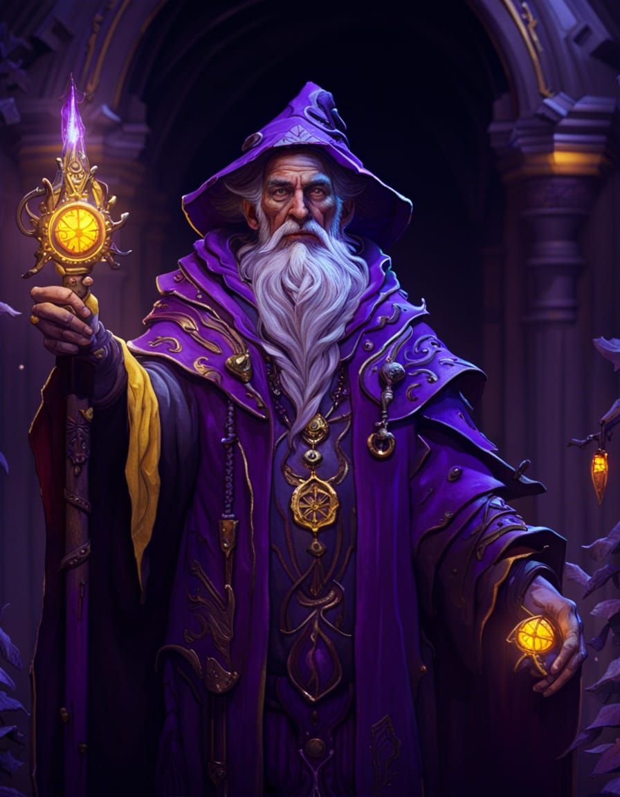 A older non binary wizard a masterpiece, 8k resolution, dark fantasy concept art, by Greg Rutkowski, dynamic lighting, h...