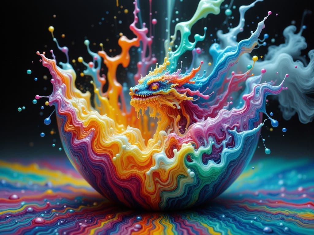 Vibrant Glass Hands Reveal a Rainbow Dragon