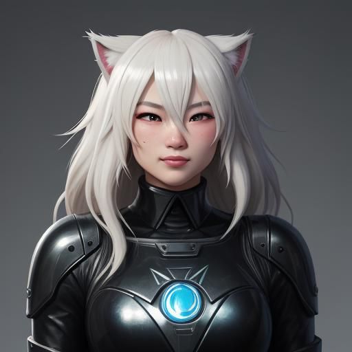 Chibi Asian Girl Portrait in Hyperdetailed Style