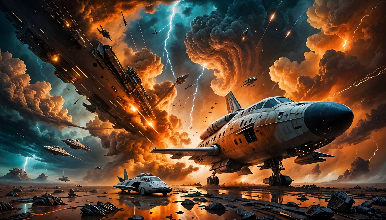 Star Trek Away Team Crash Landing on Storm Planet