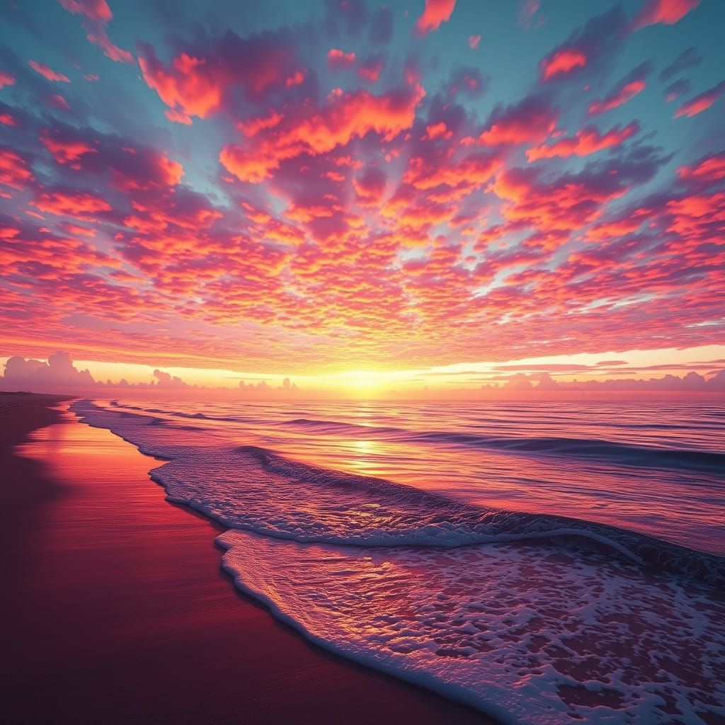 Vibrant Ocean Sunset in Stunning 8K Resolution