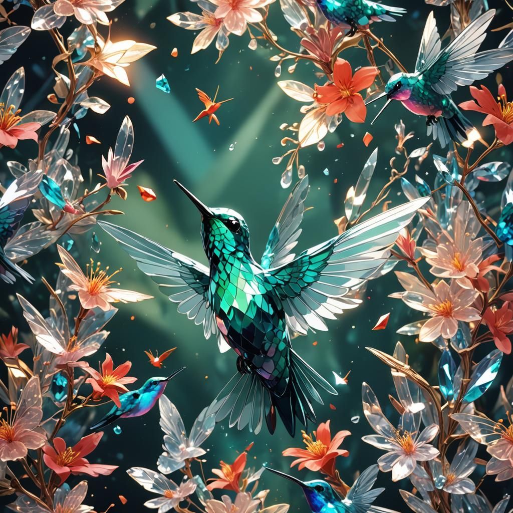 Crystal Hummingbird in Anime Style