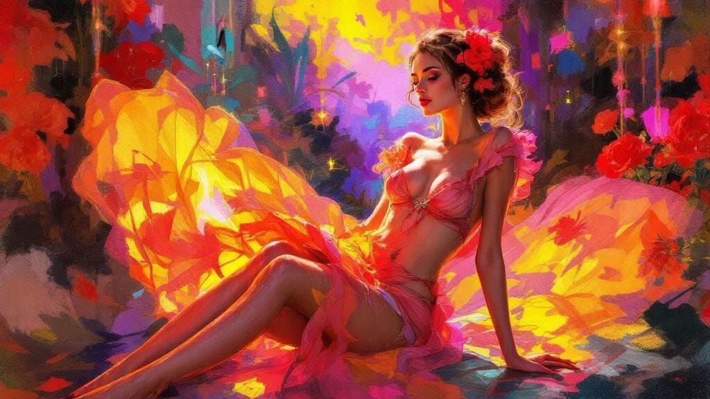 Male Dancer in Hyperreal Impasto Style