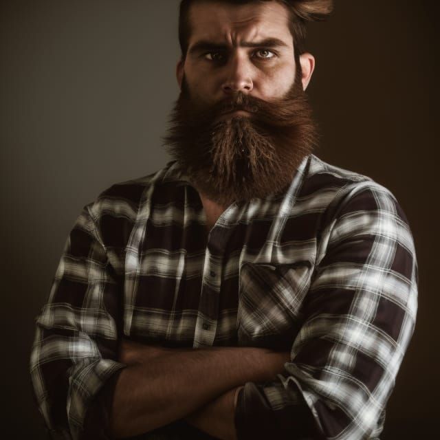Man with Beard: Smoldering Anger in the Dark
