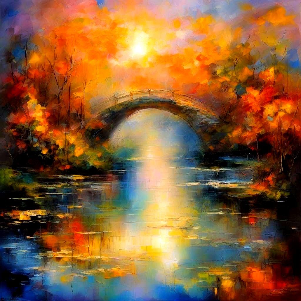 Surreal Cosmic Bridge with Glowing Koi Fish in Ultra Detaile...