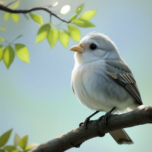 Whimsical Baby Bird in Soft Watercolor