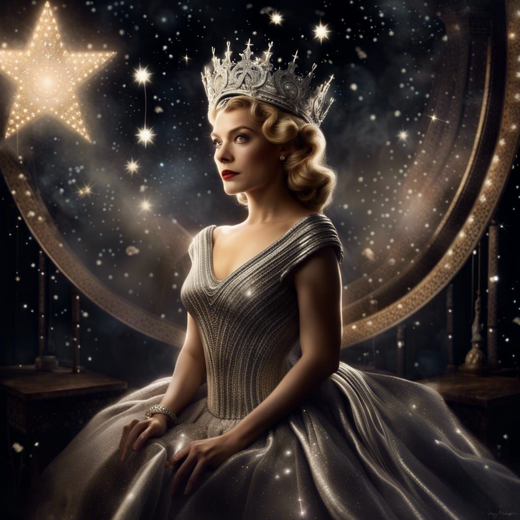 The Star Tarot Card in Old Hollywood Style