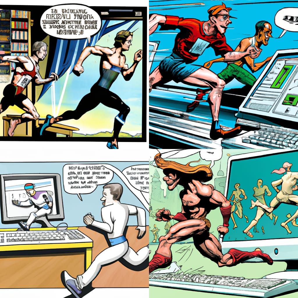 Computer Runs Marathon in Comic Book Style