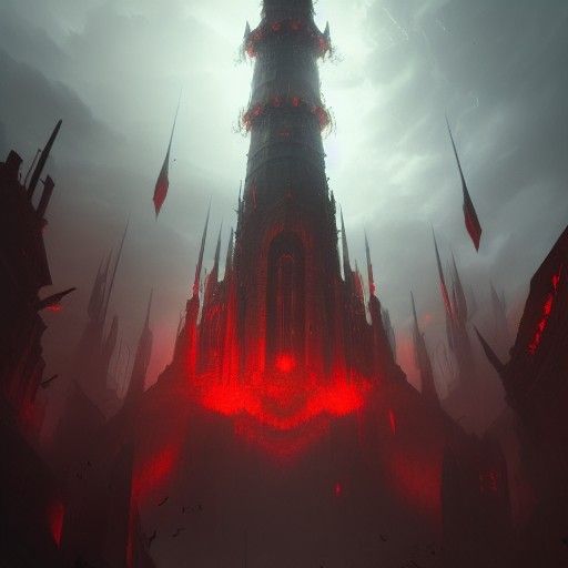 Red Dragons Circle Dark Rune Tower