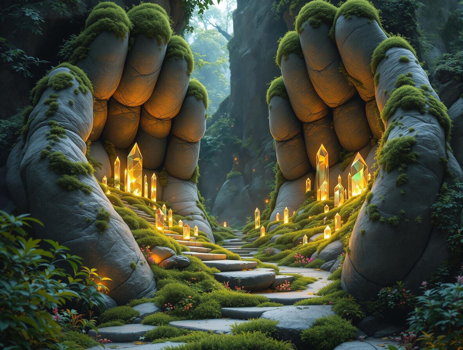 Crystals , Moss , Pathway
