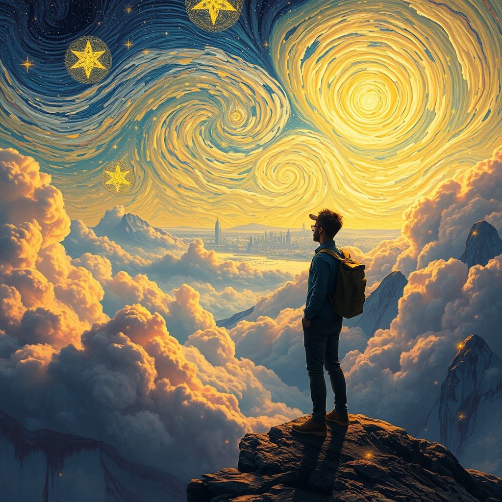 Surreal Dreamscapes in Warm, Golden Light: A Hyper-Realistic...