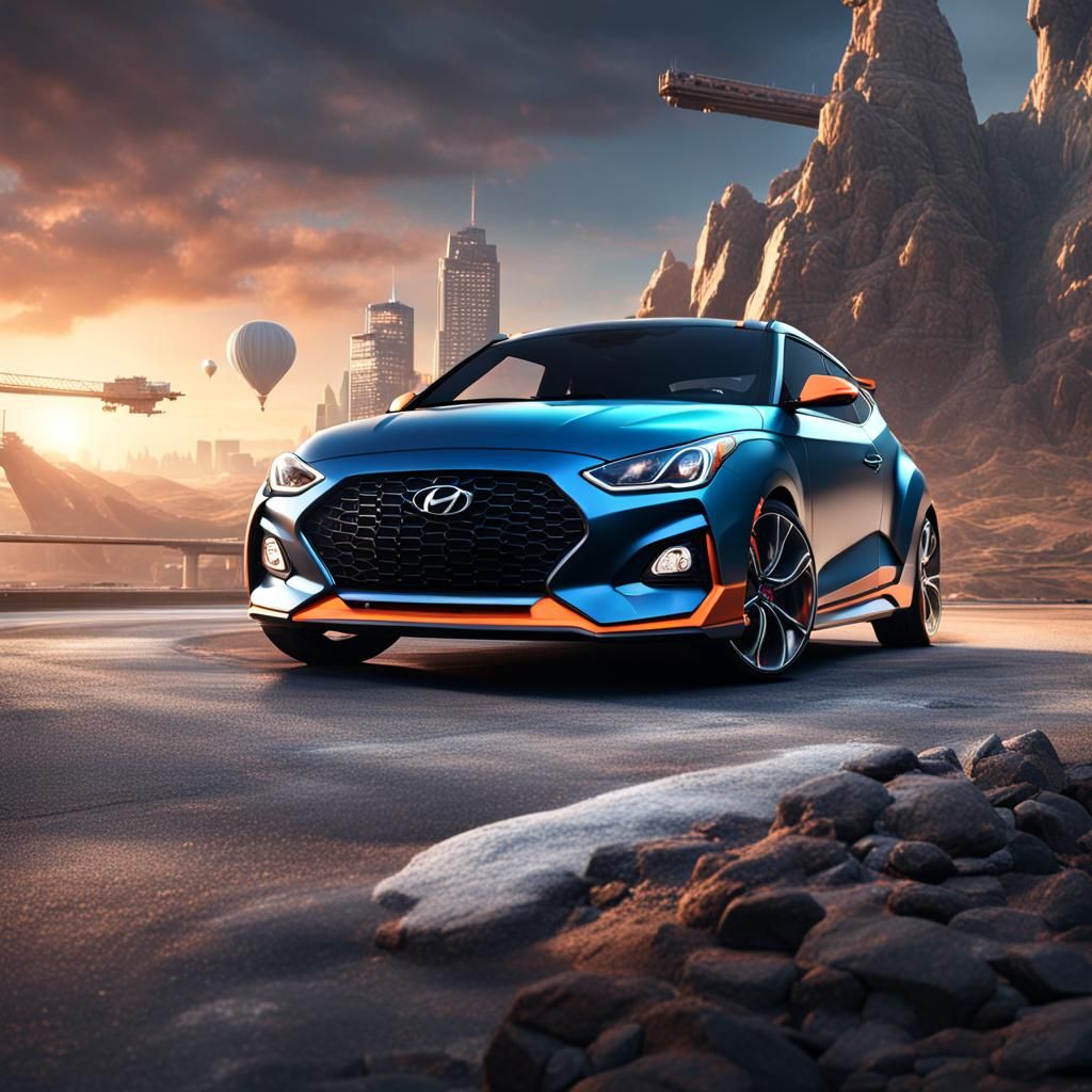 Hyundai Veloster Turbo in Detailed Matte Painting