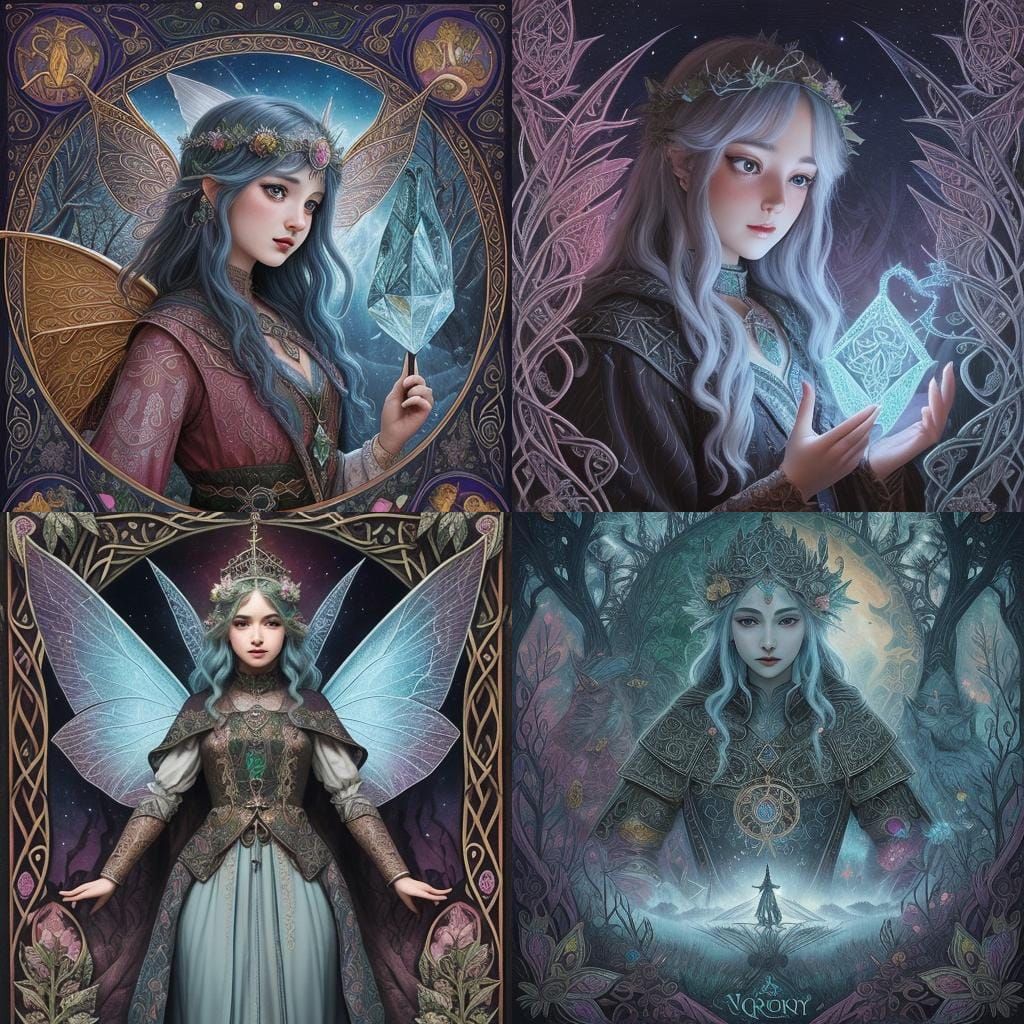 Detailed Fairy Folklore Art in Rich Color Palettes