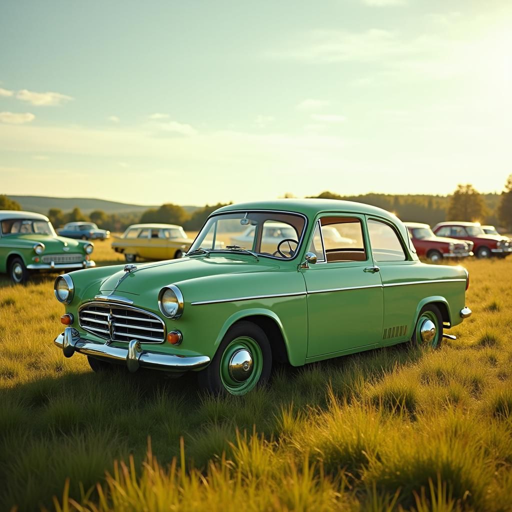 1959 Vauxhall Velox in Norway, Oil Painting Style