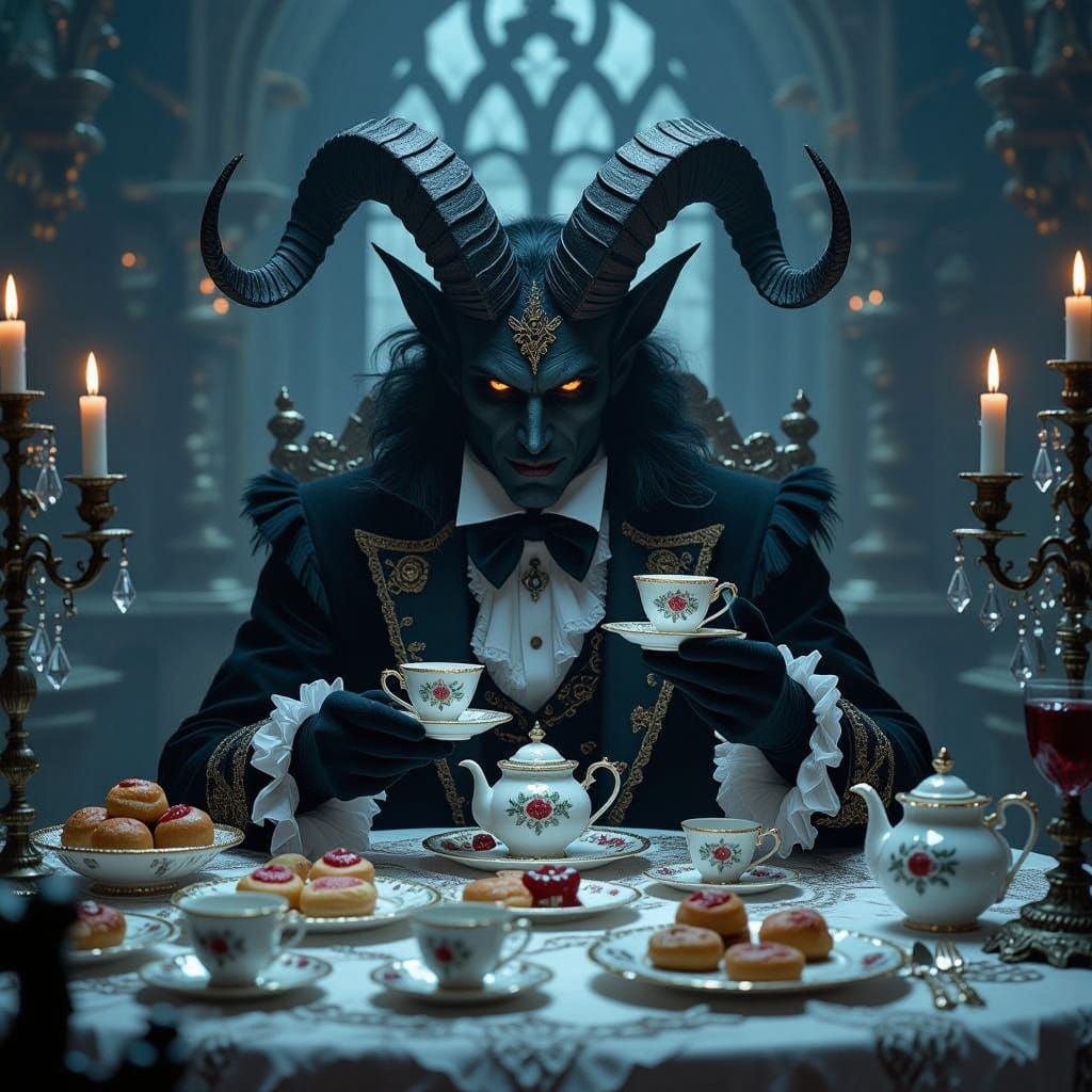 Krampus Hosts a Gothic Tea Party