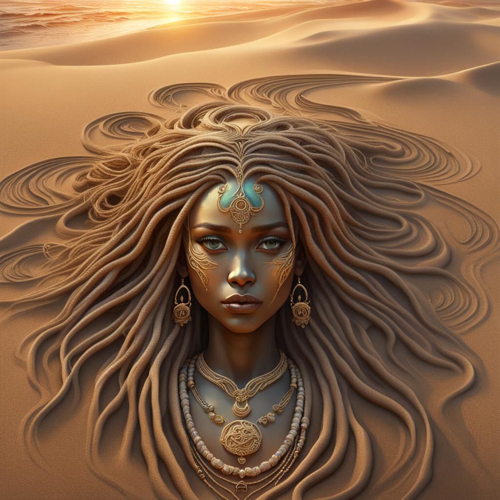 Sand Goddess Emerges on Fantasy Beach