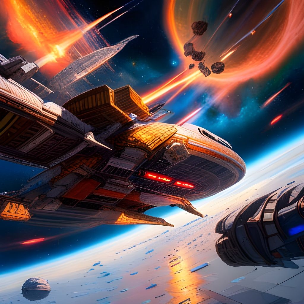 Epic Space Battle in a Photorealistic Style