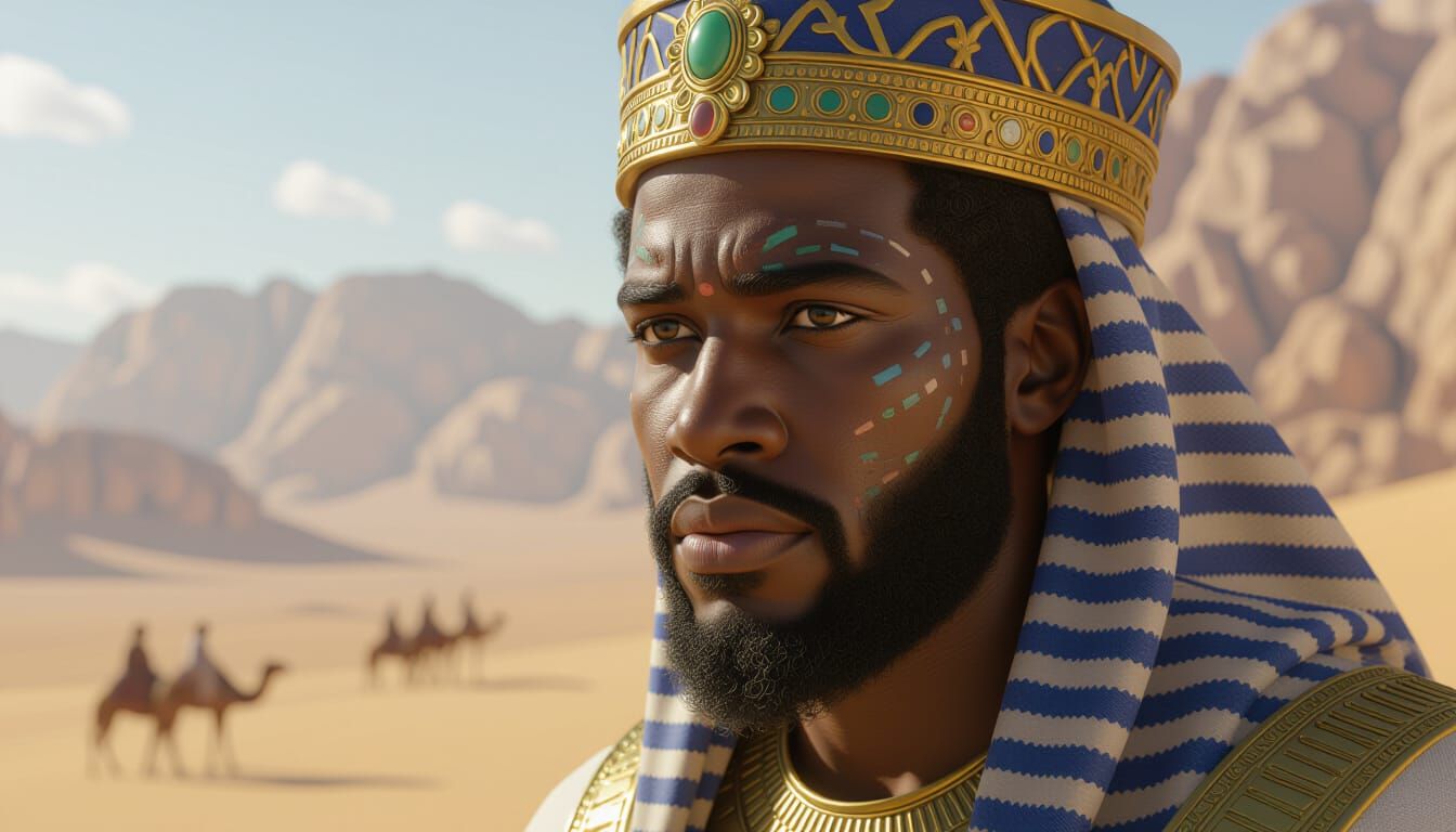 Hyper-Realistic Rendition of Menelik I, Son of Solomon