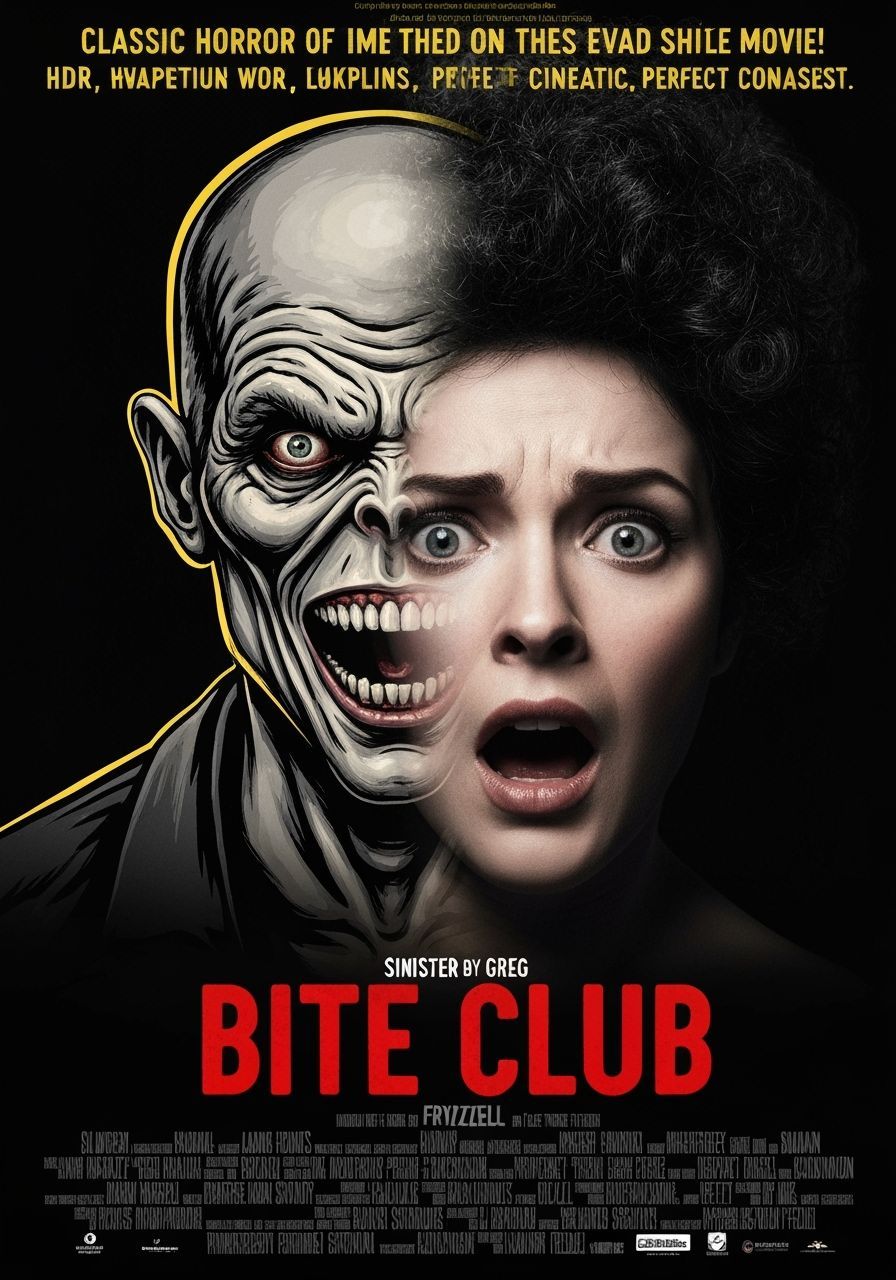 Classic Horror Movie Poster: Monster and Woman