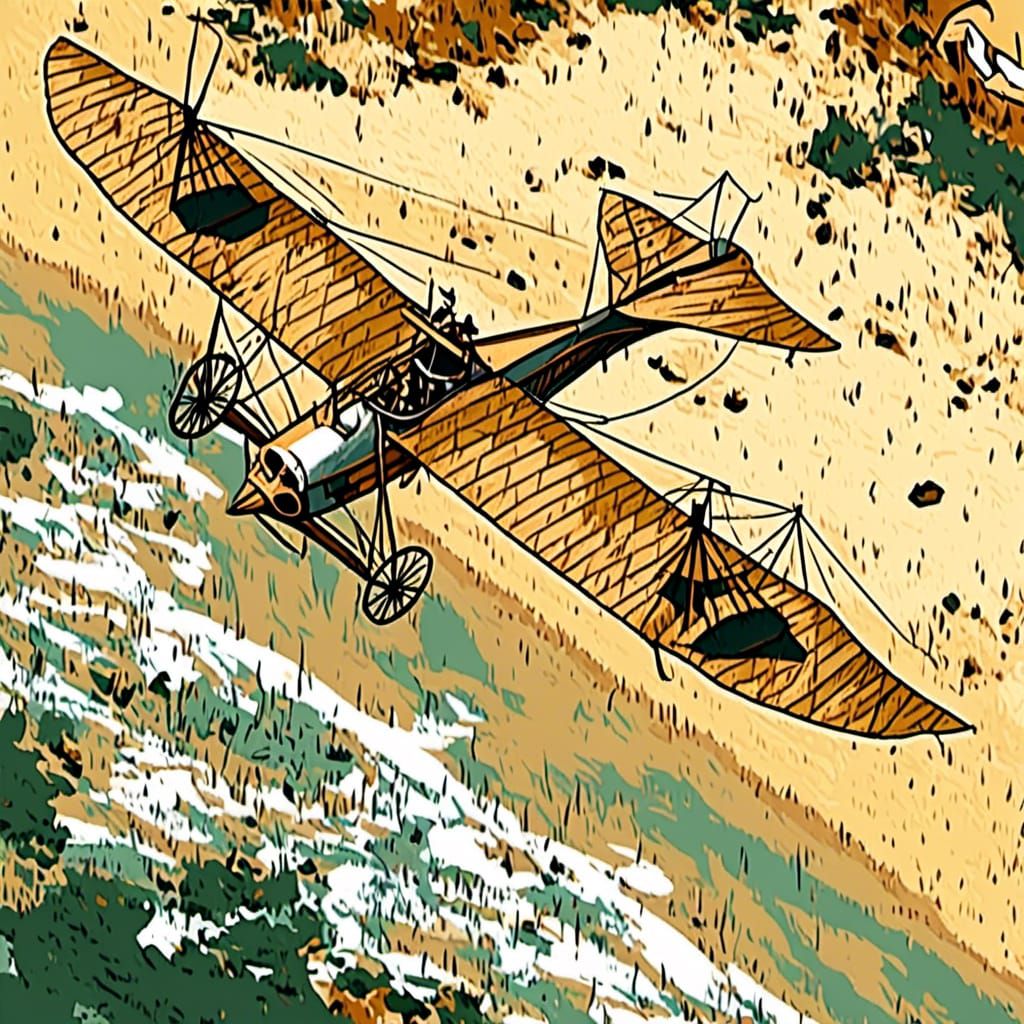 Mechanical Bird Flying Over Desolate Beach