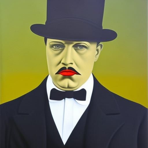 Marlon Brando in Bowler Hat, Surrealist Portrait